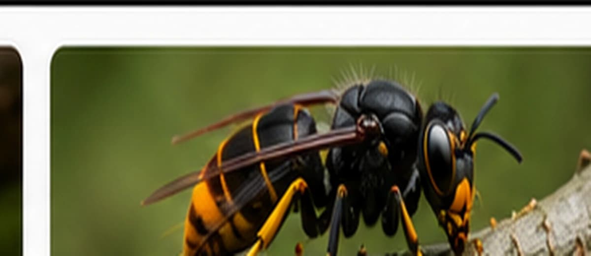 Frelon asiatique sombre avec bande orangée et extrémités des pattes jaunes